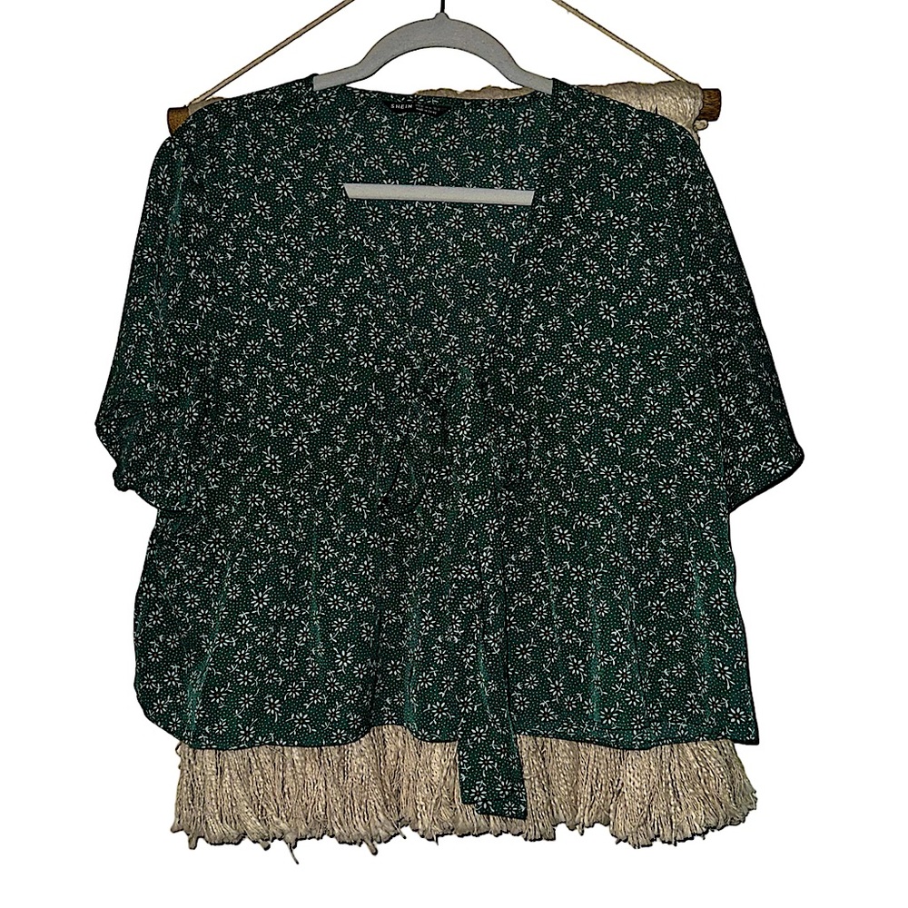 SHEIN | green floral shirt
